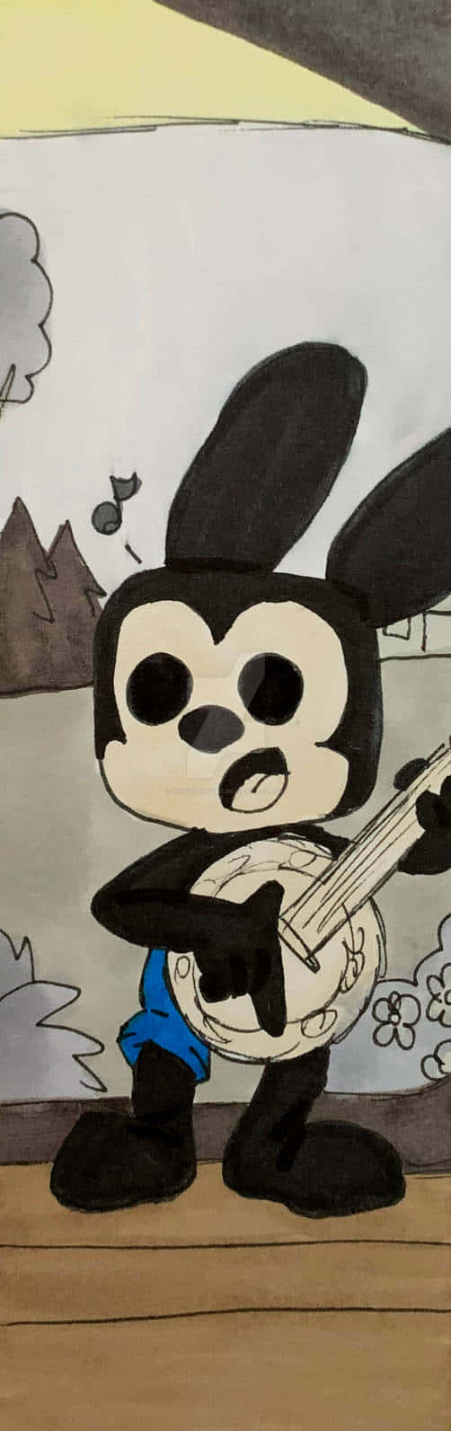 Oswald Playing Banjo Artwork Background