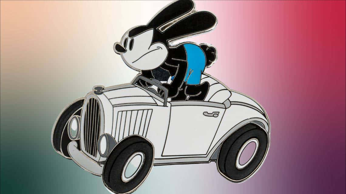 Oswald The Lucky Rabbit Driving Vintage Car