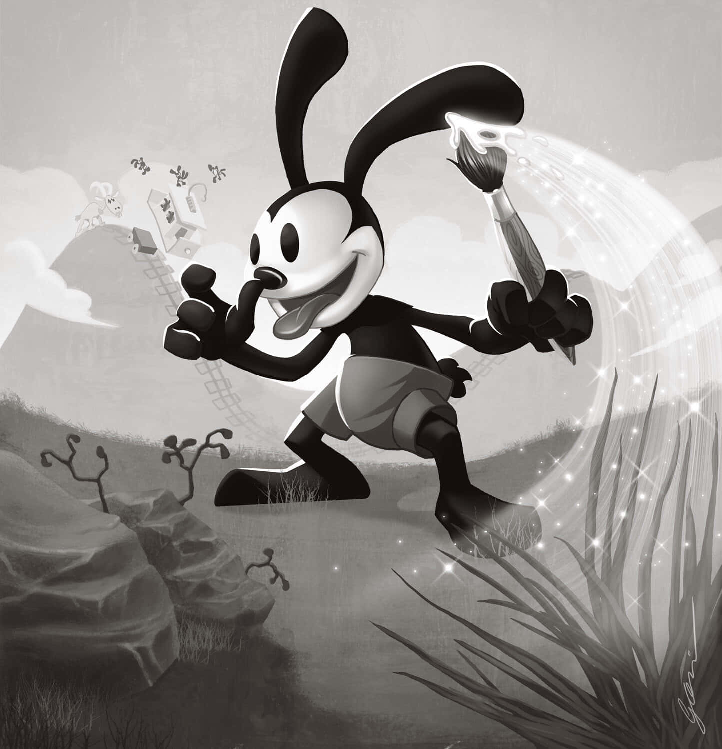 Oswald The Lucky Rabbit Painting Magic