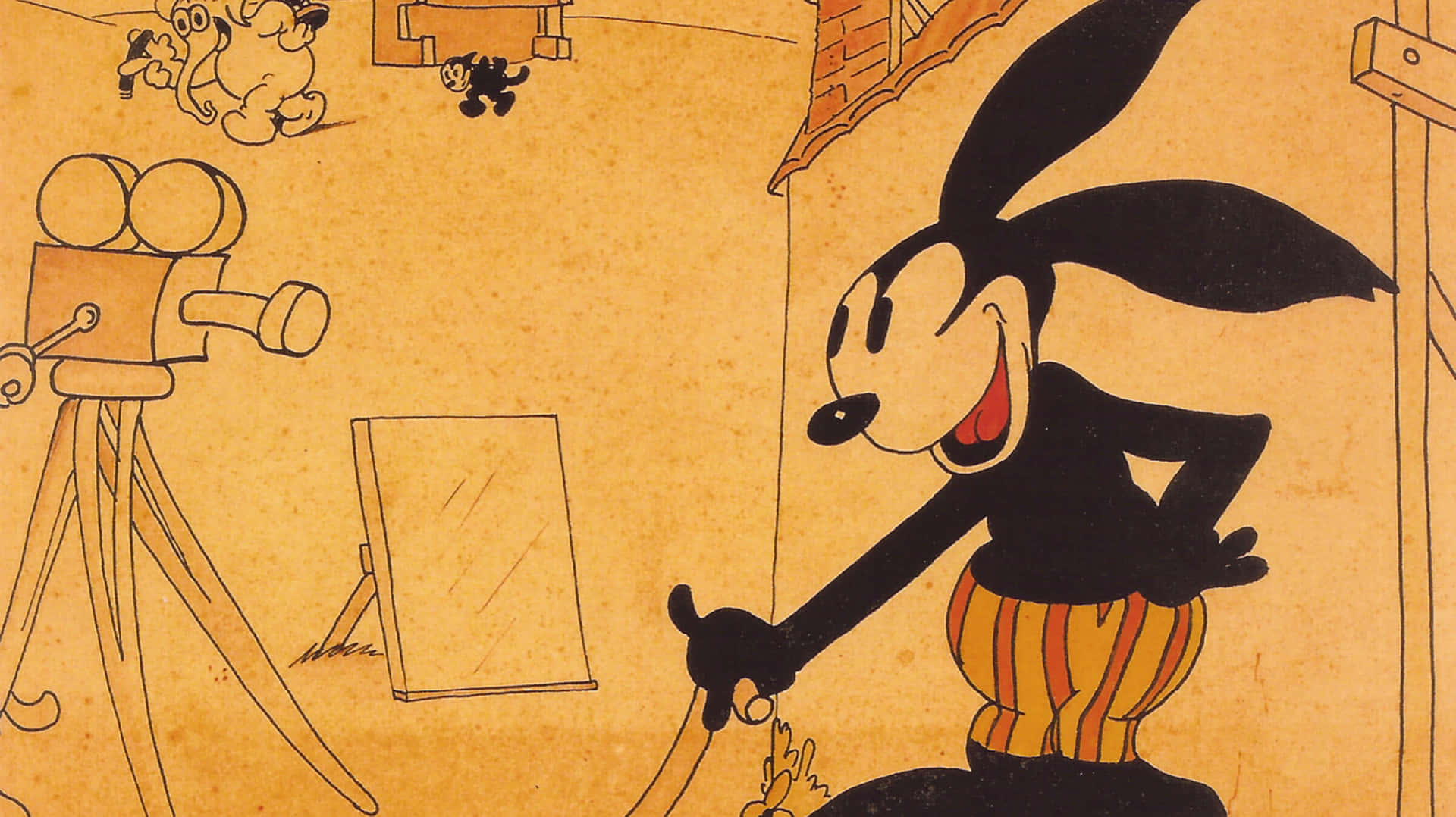 Oswald The Lucky Rabbit Vintage Cartoon Background