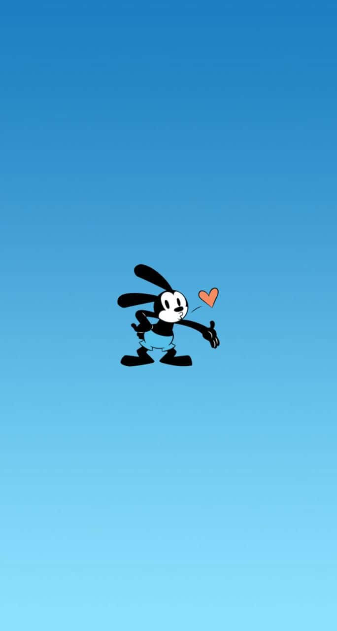 Oswald The Lucky Rabbit With Heart Background