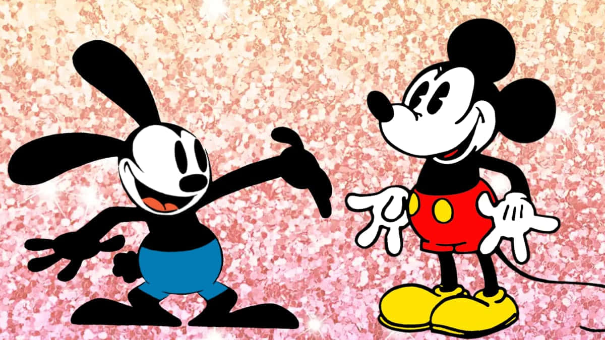 Oswaldand Mickey Friendly Gesture Background