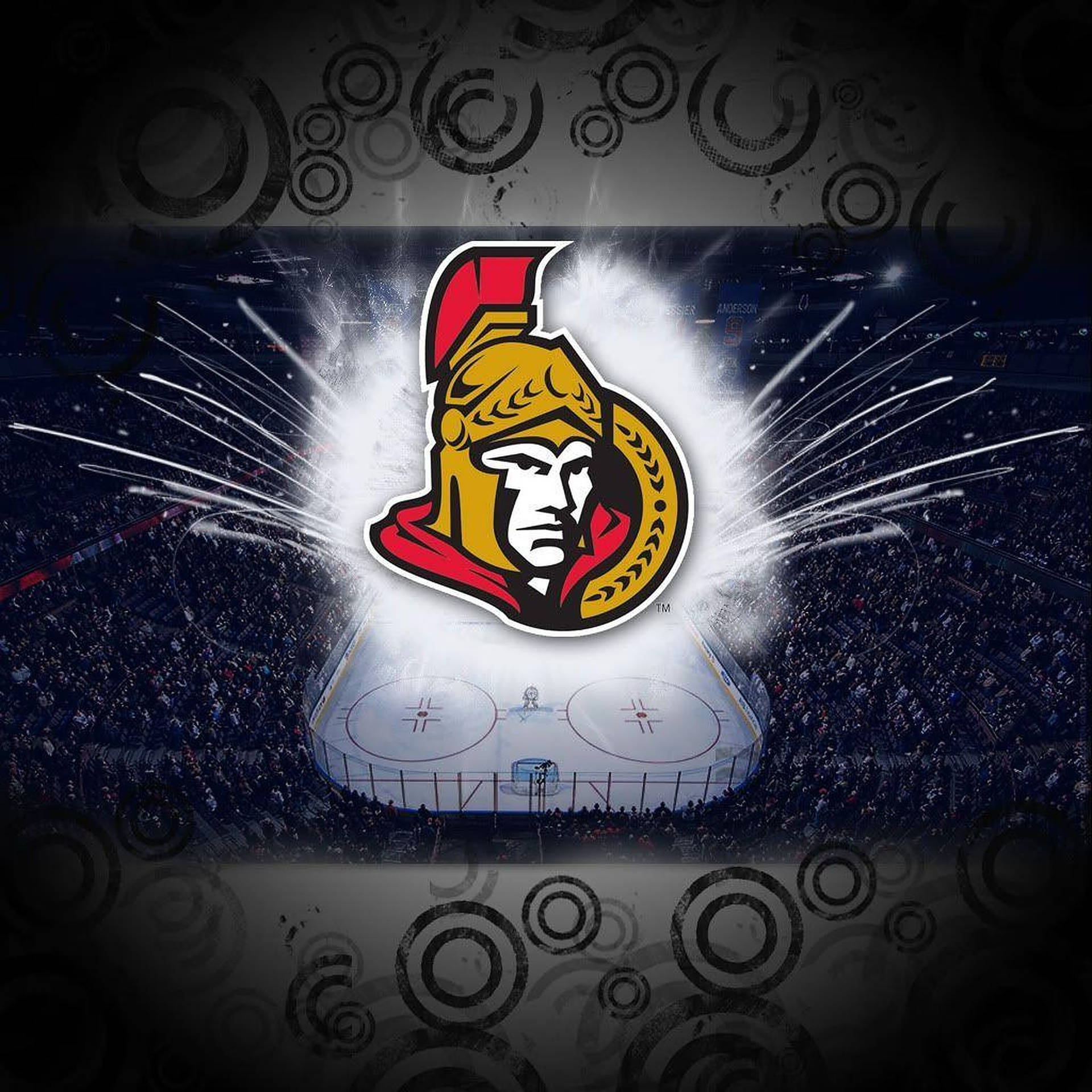 Ottawa Senators Emblem With Fireworks