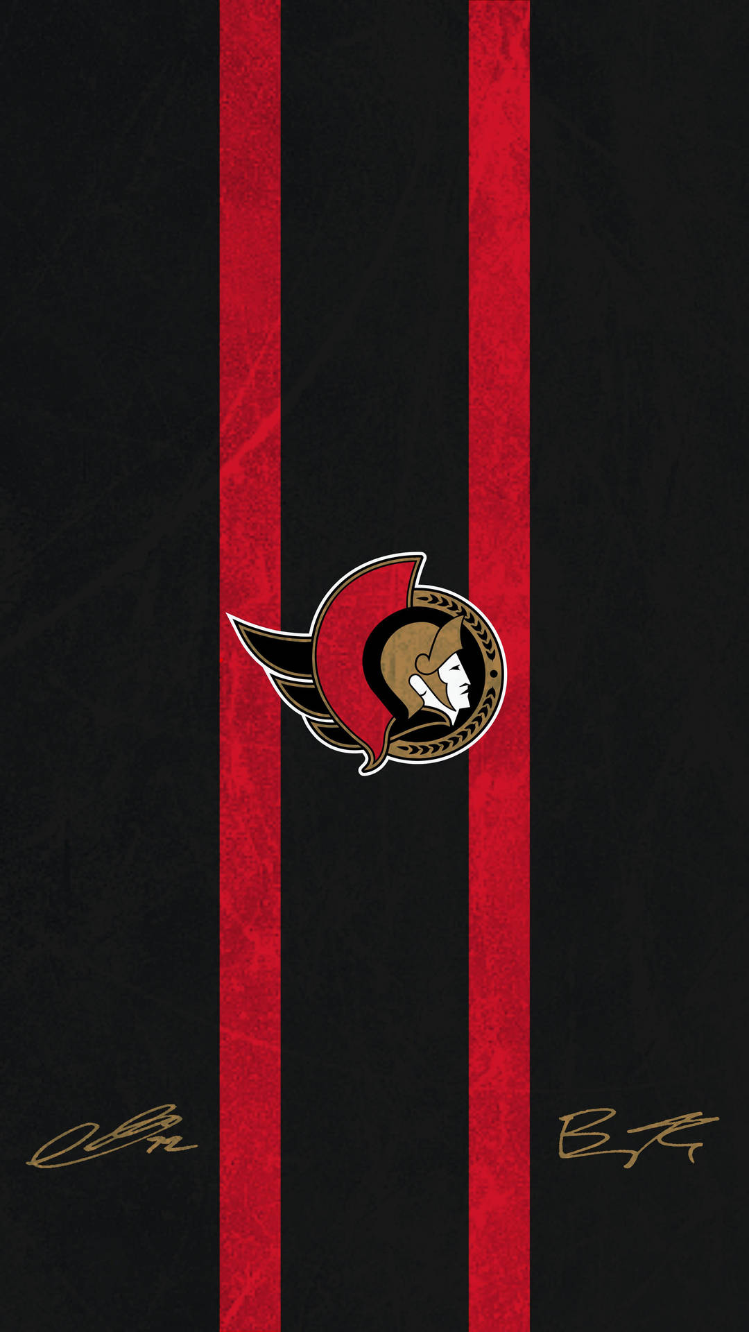 Ottawa Senators Logo With Signatures Background