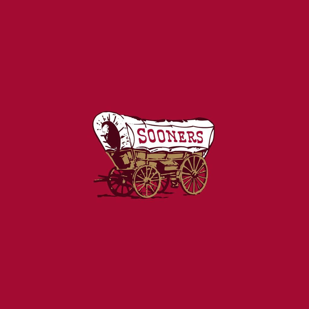 Ou Sooners Wagon In Red Background
