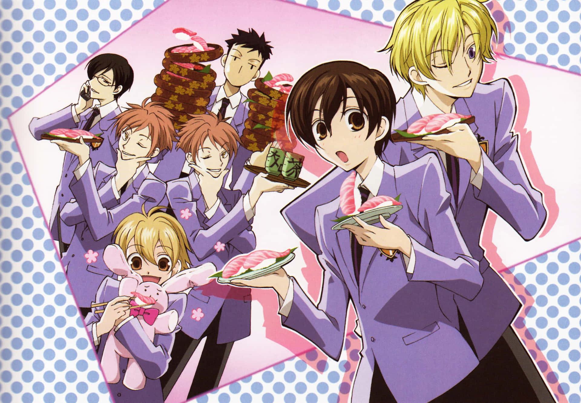 Ouran High School Host Club Anime Characters Wallpaper Background