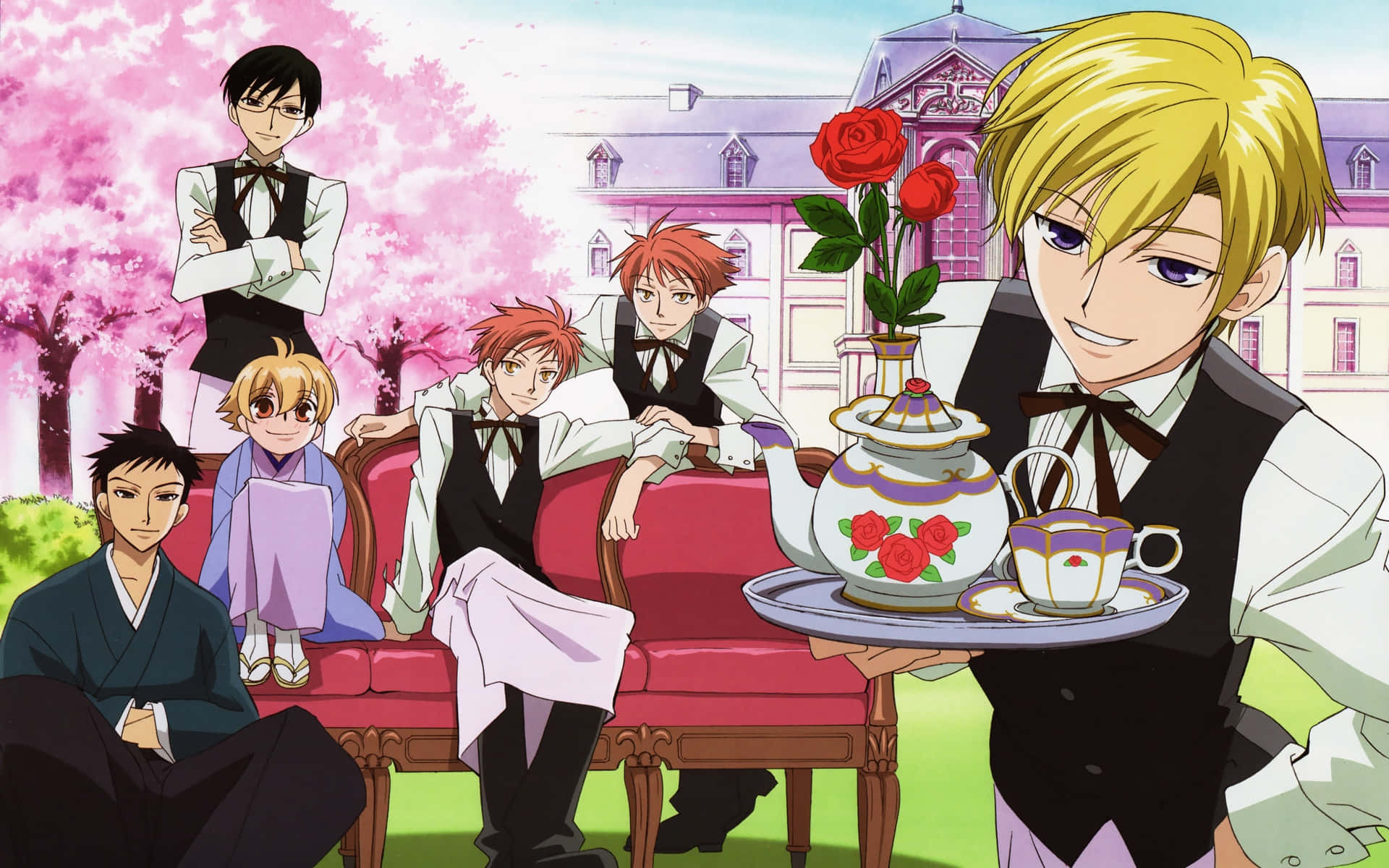 Ouran High School Host Club Anime Wallpaper Background