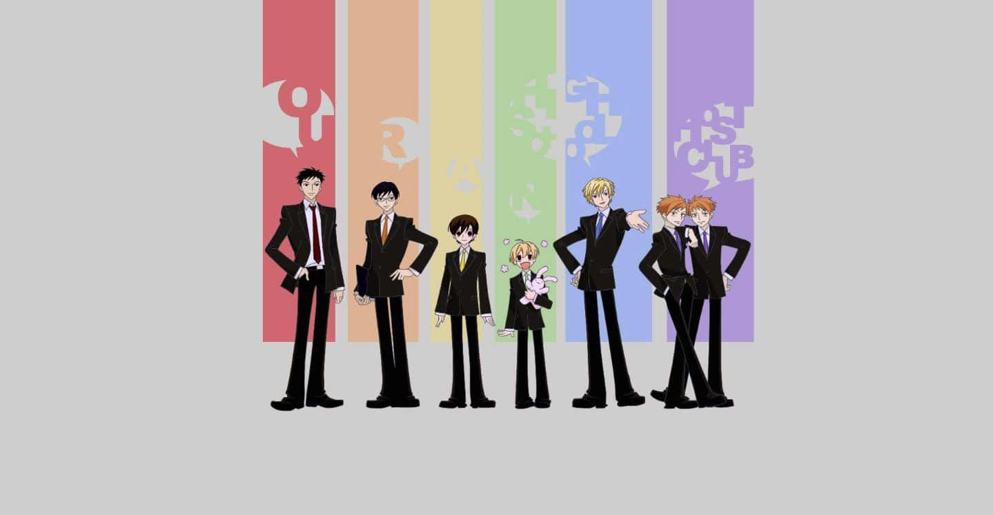 Ouran High School Host Club Characters Gathering Background