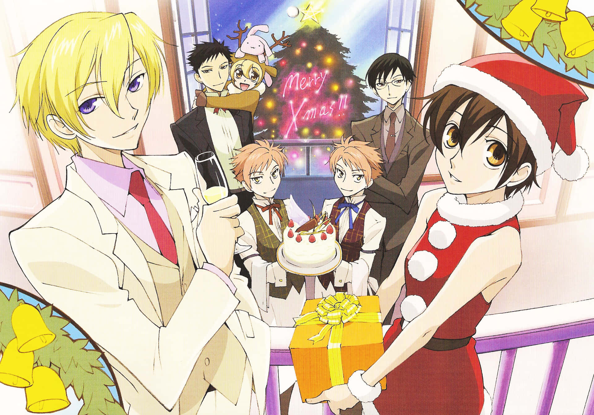 Ouran High School Host Club Characters Group Photo Background