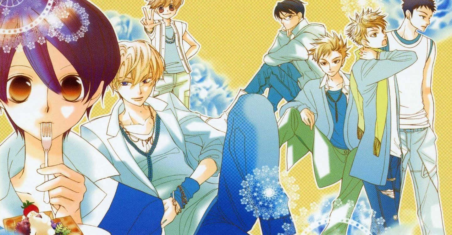 Ouran High School Host Club Main Characters Group Image Background