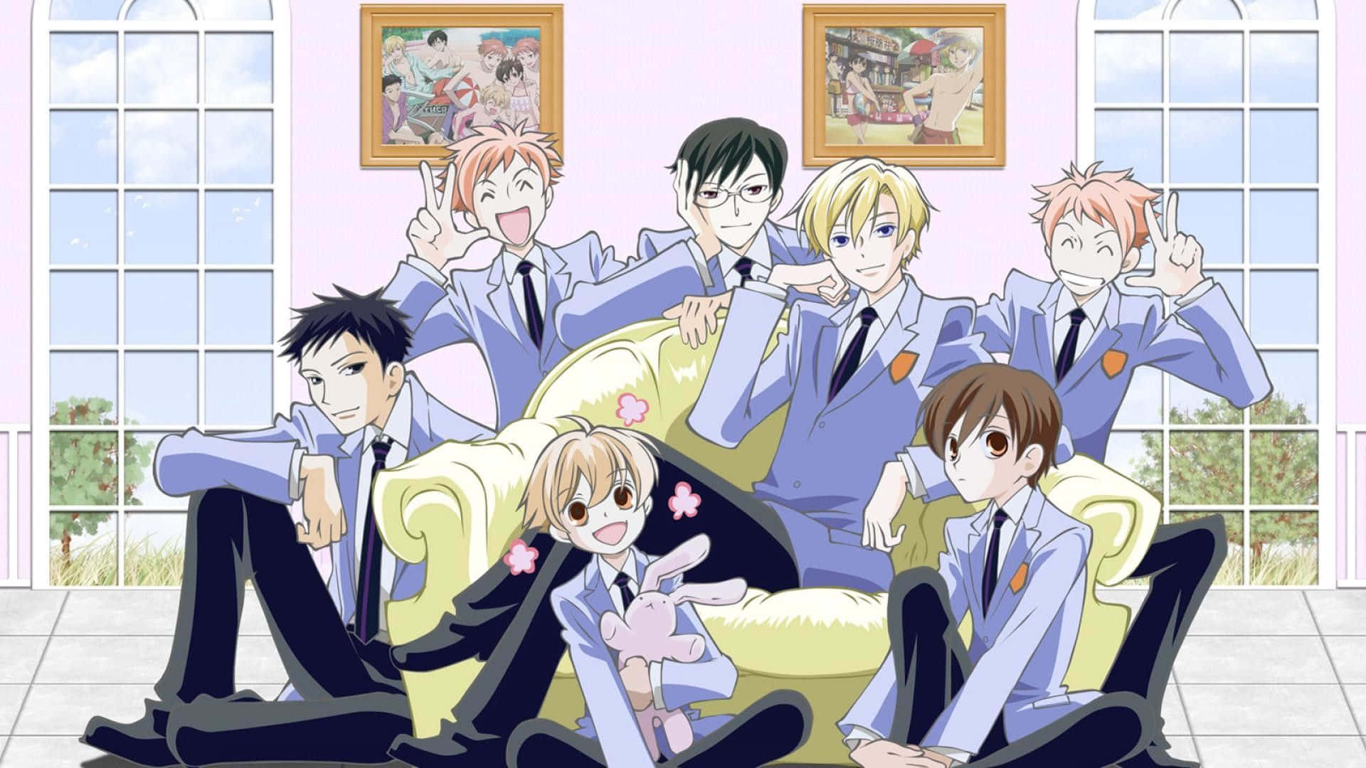 Ouran High School Host Club Main Characters Wallpaper Background