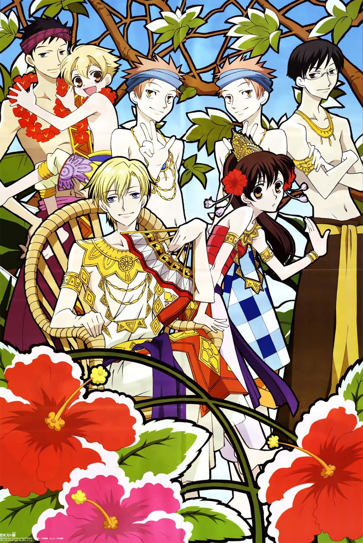 Ouran High School Host Club Members Posing In A Formal Attire Background