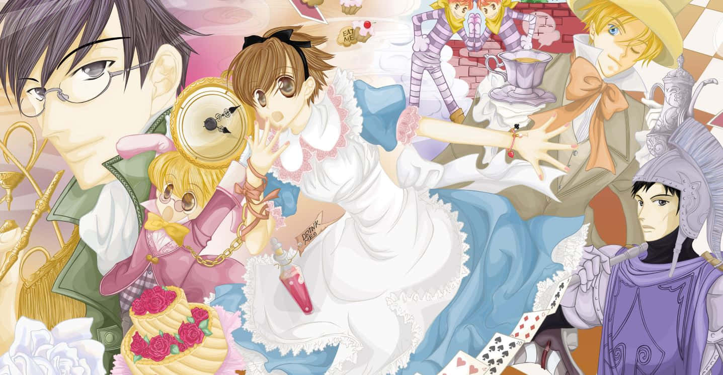 Ouran High School Host Club Wallpaper Featuring Main Characters Background