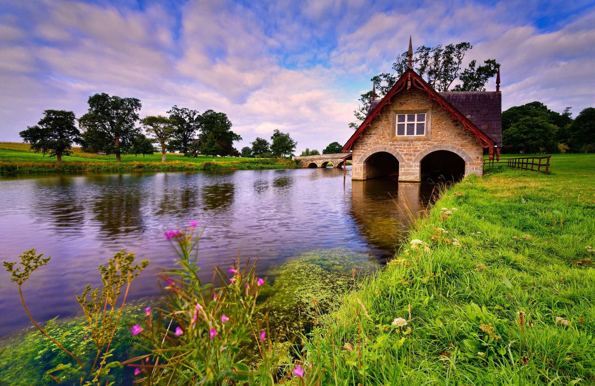 Outdoor Boathouse Background