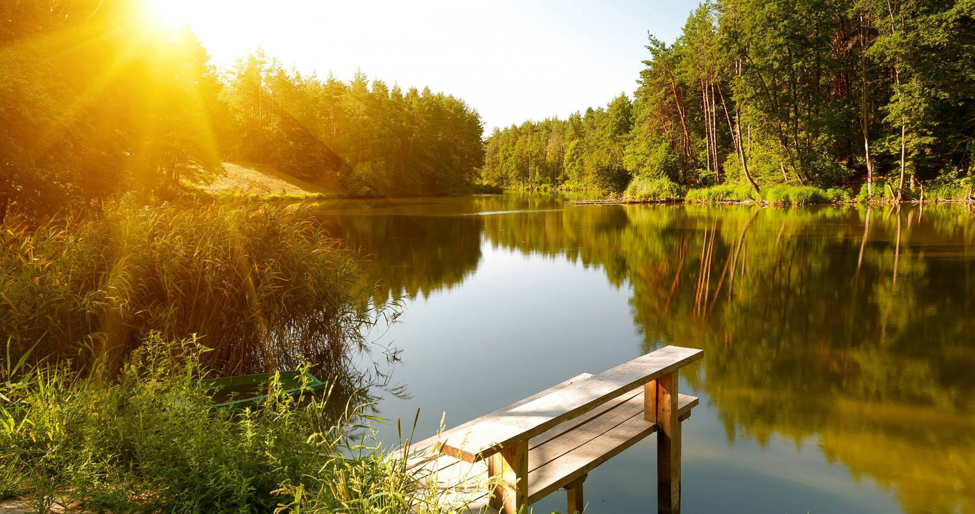 Outdoor Lake Dock Background