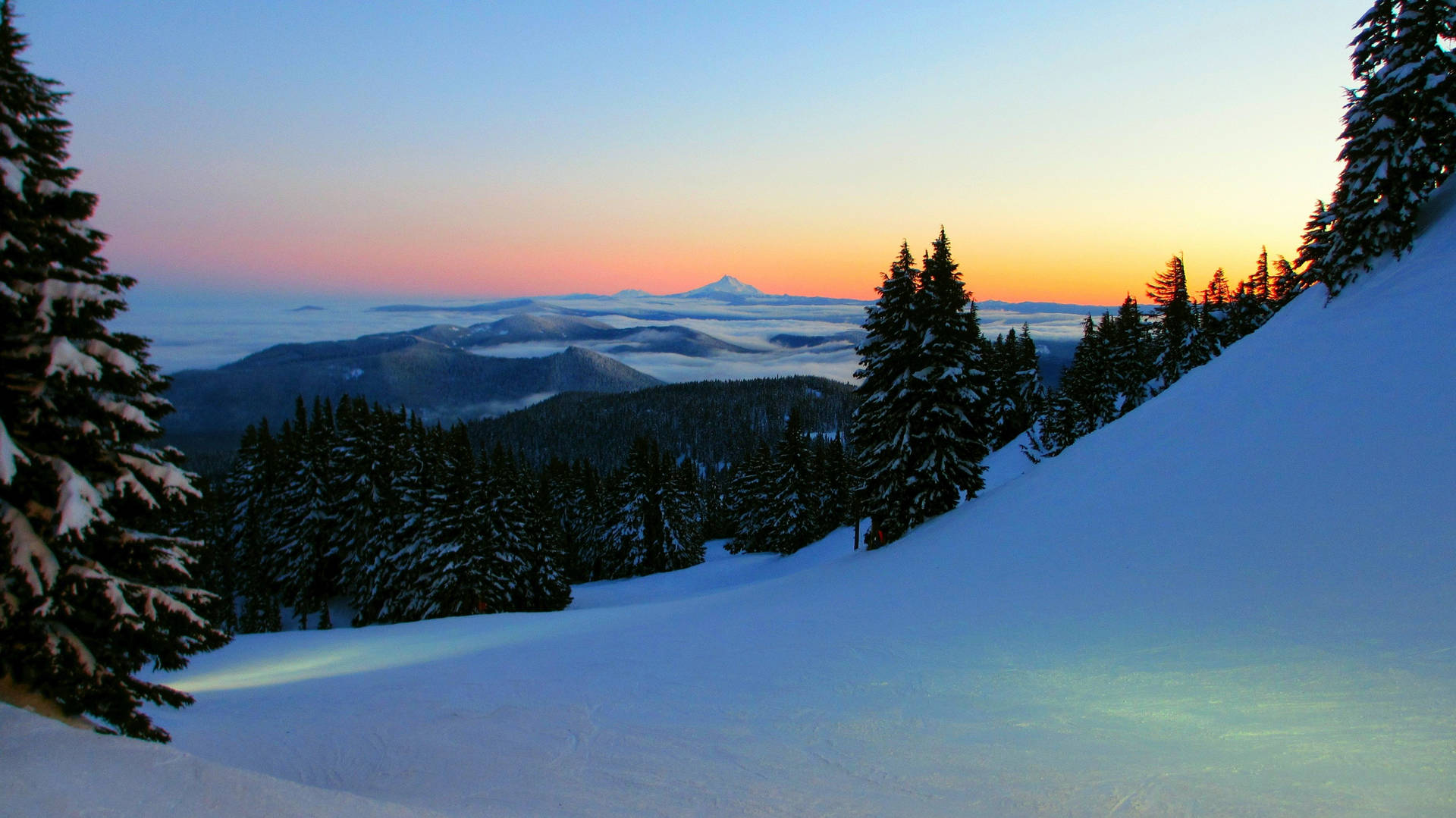 Outdoor Winter Mountain Background