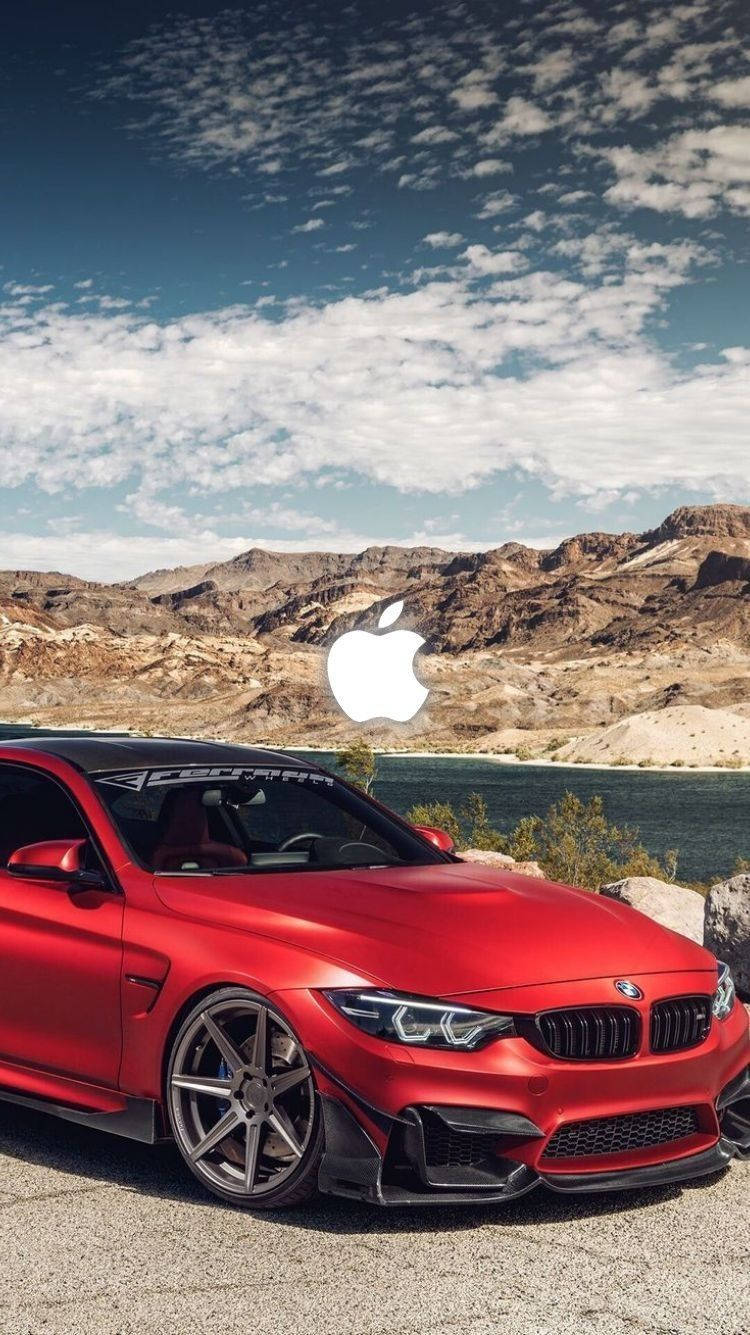Outdoors With Red Bmw M4 Car Iphone