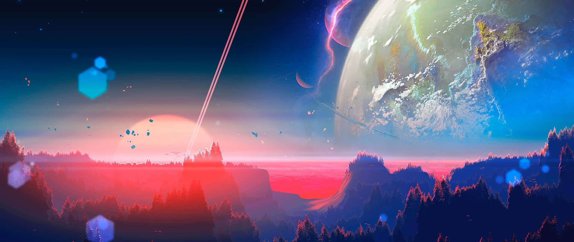 Outer Space Aesthetic Art 2560x1080 Background