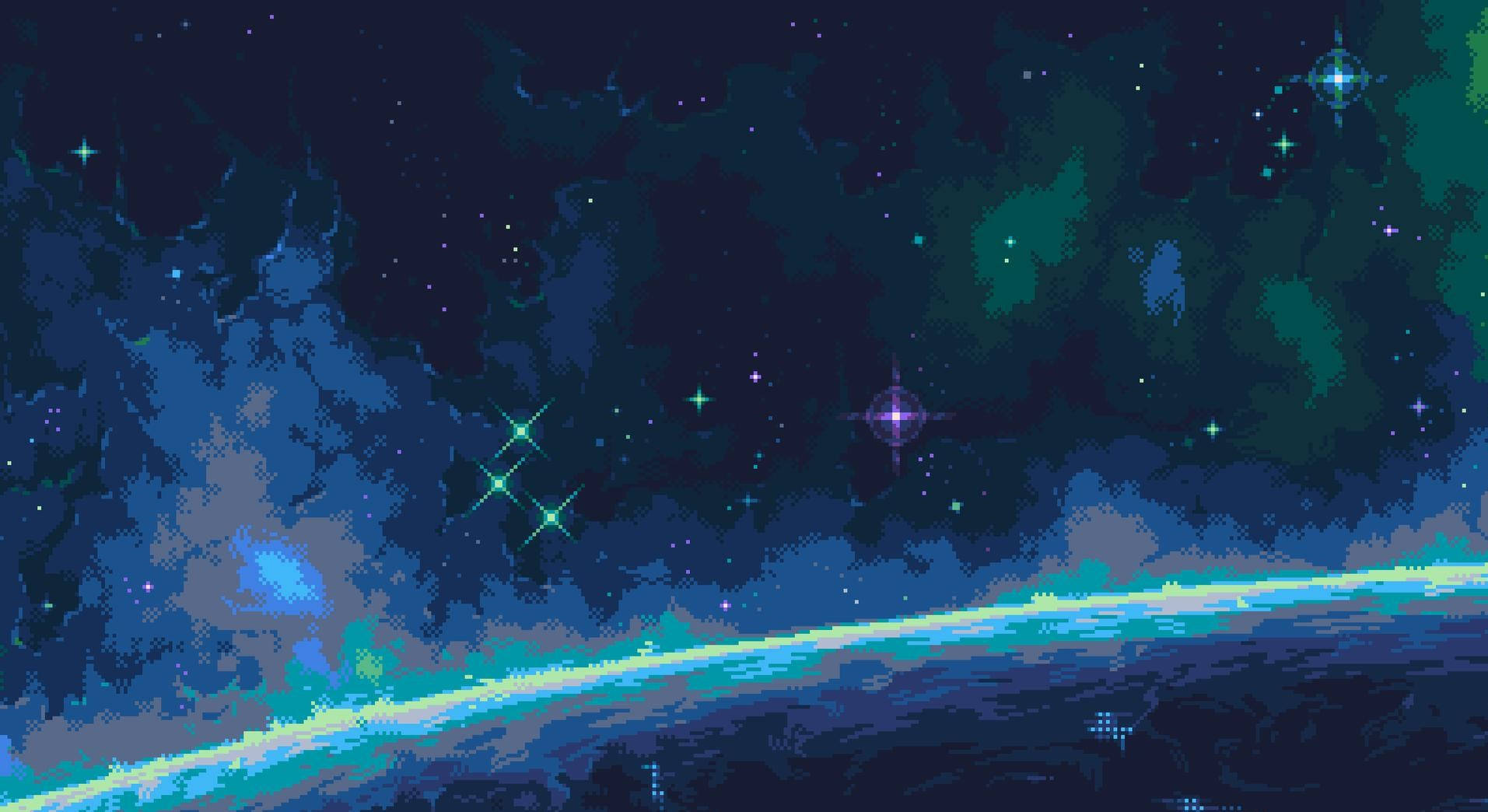 Outer Space Aesthetic Pixel Art Hd Background