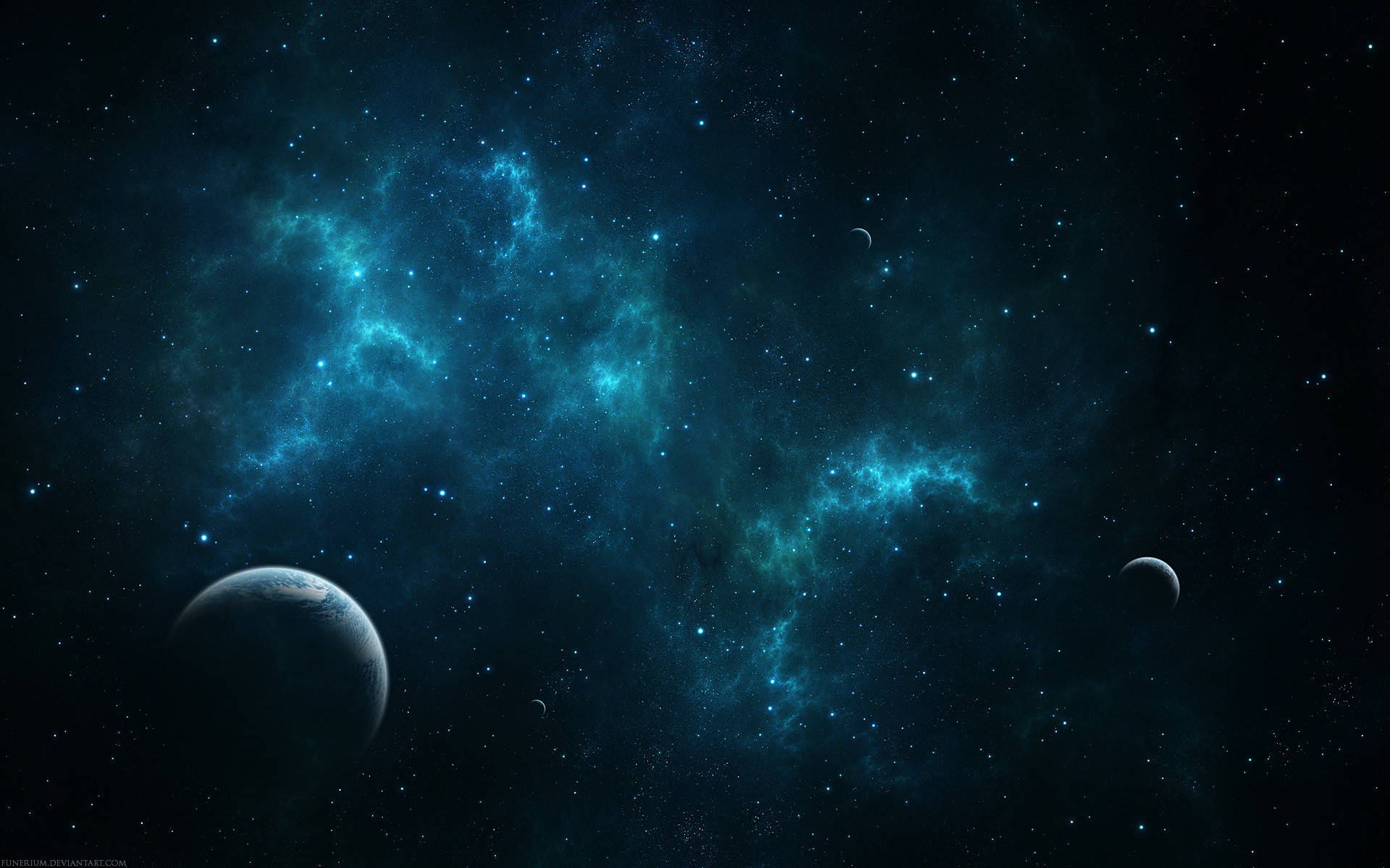 Outer Space Blue Color Hd Background