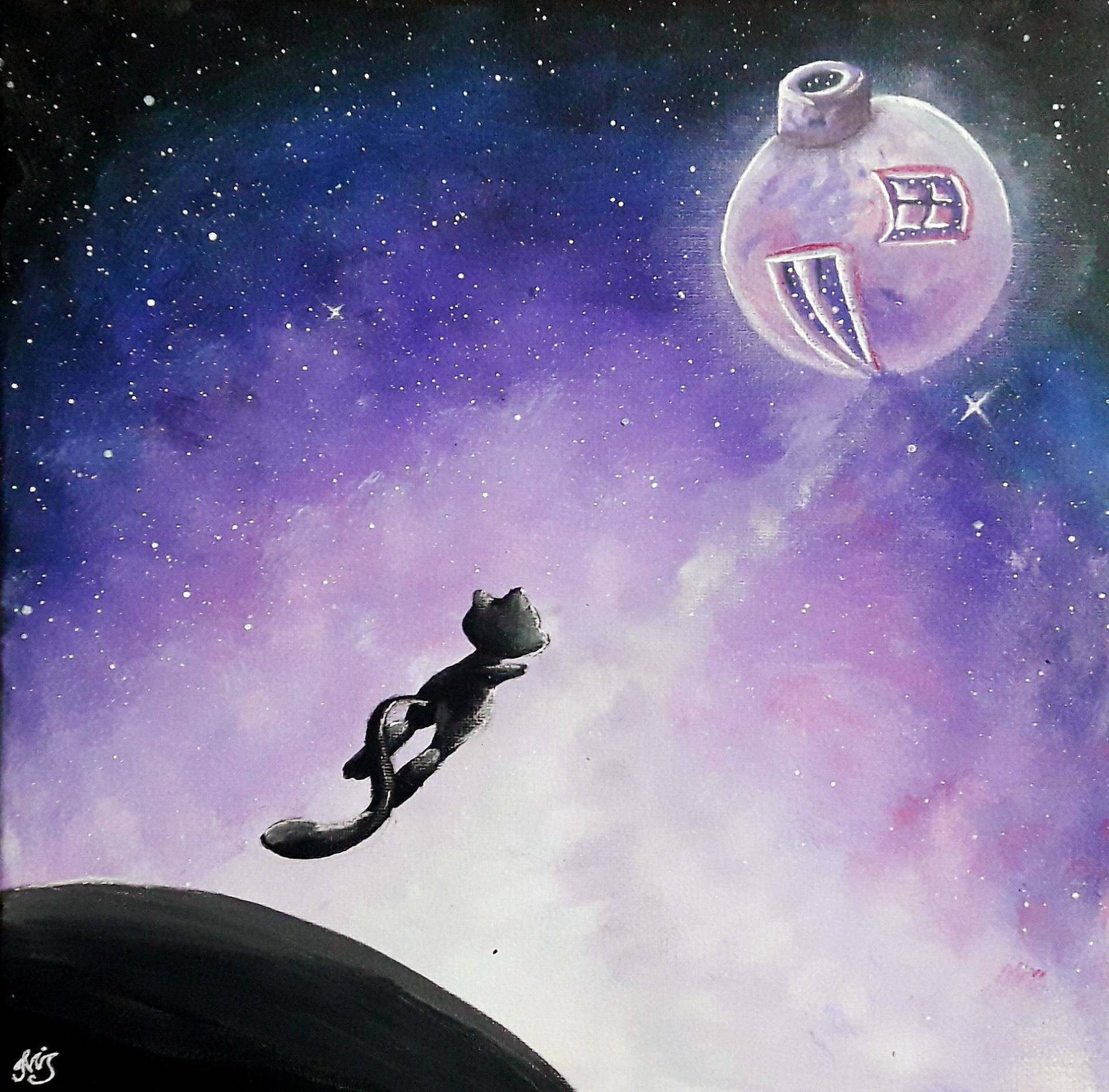 Outer Space Mew Drawing Background