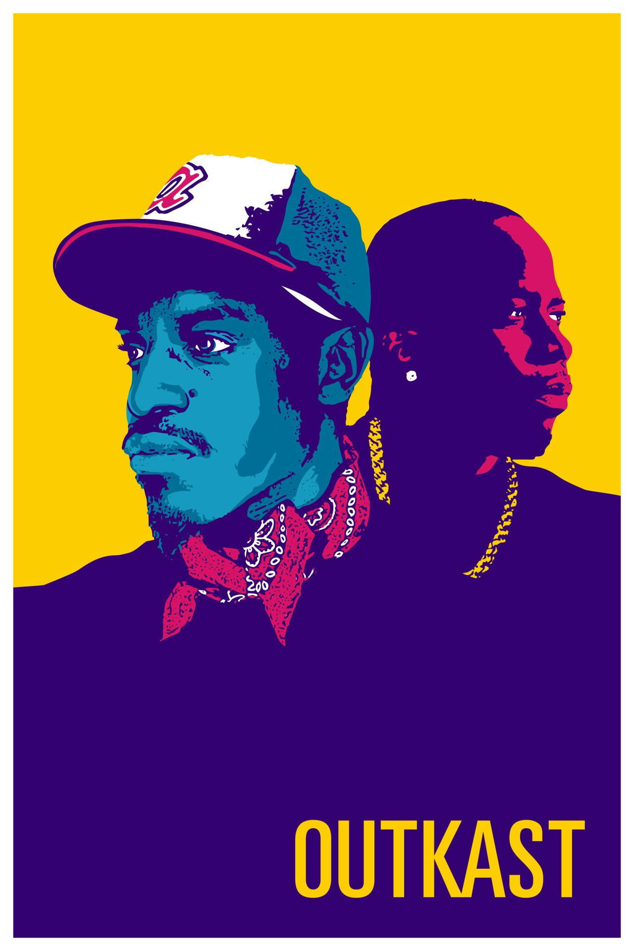 Outkast André 3000 Big Boi Illustration Vector Art Background