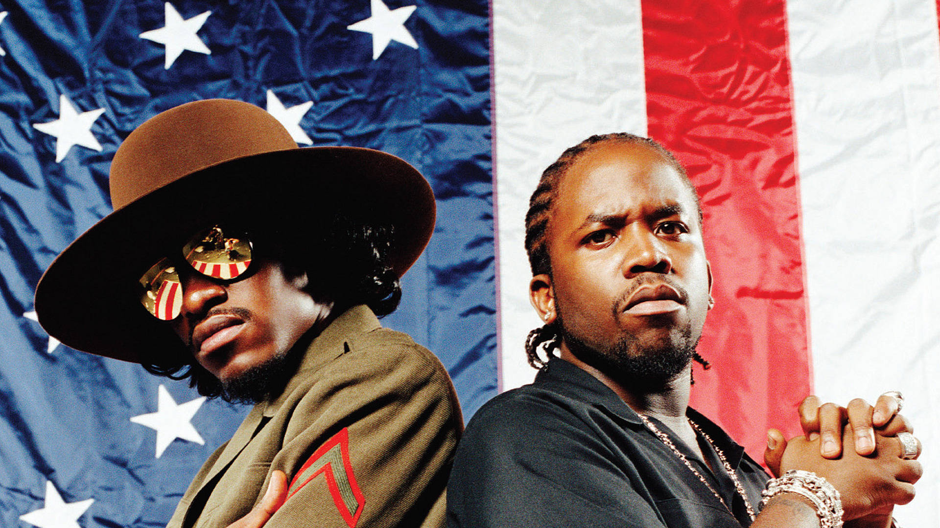 Outkast Big Boi Andrei 3000 American Flag Photoshoot