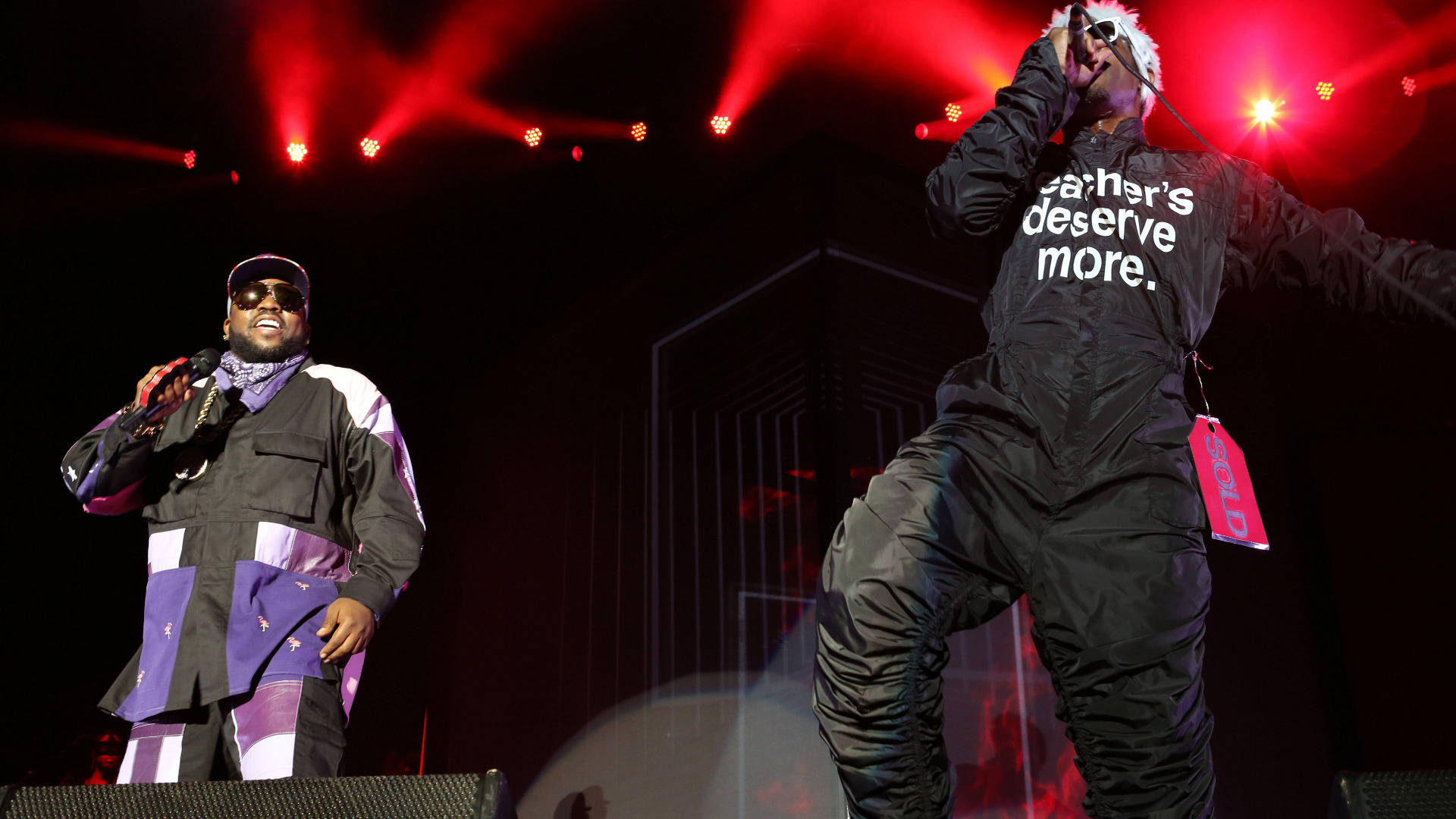 Outkast Duo Andre 3000 And Big Boi Performing At The Atlast Weekend Concert. Background