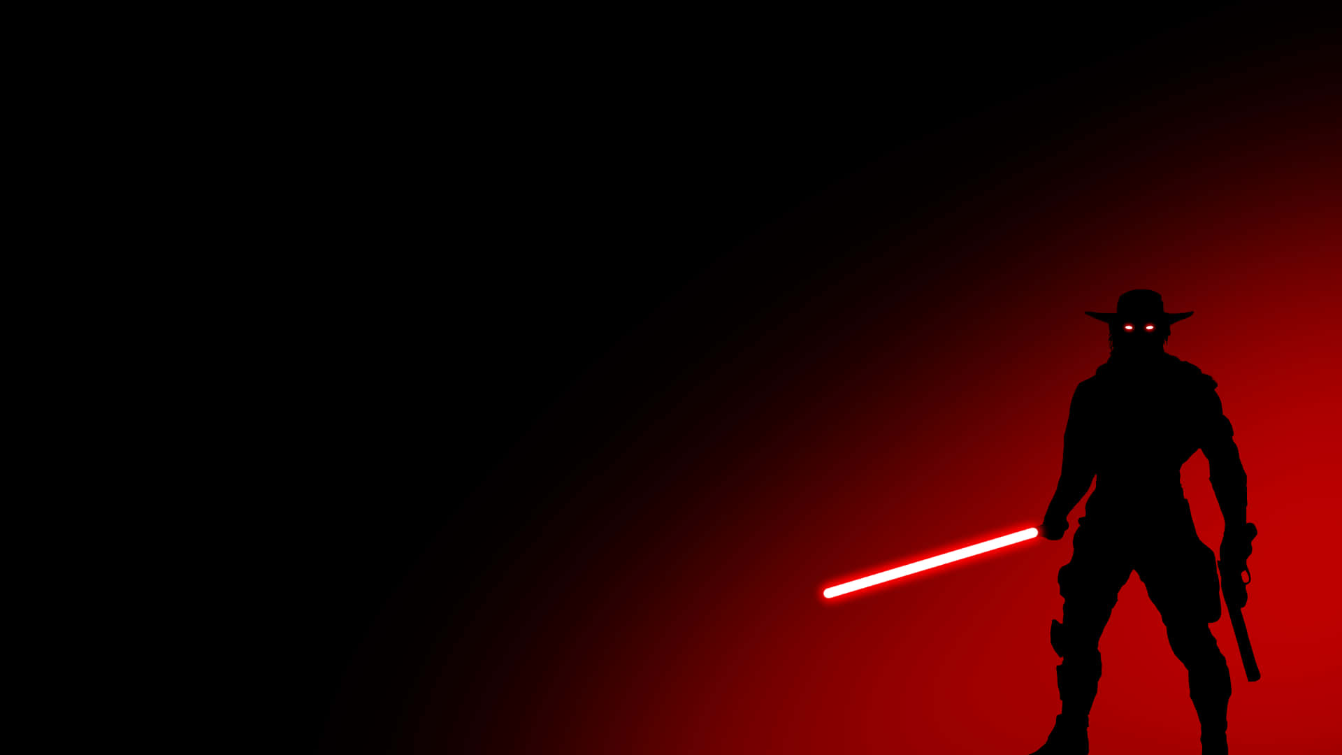 Outlaw Cowboy With A Red Lightsaber Background