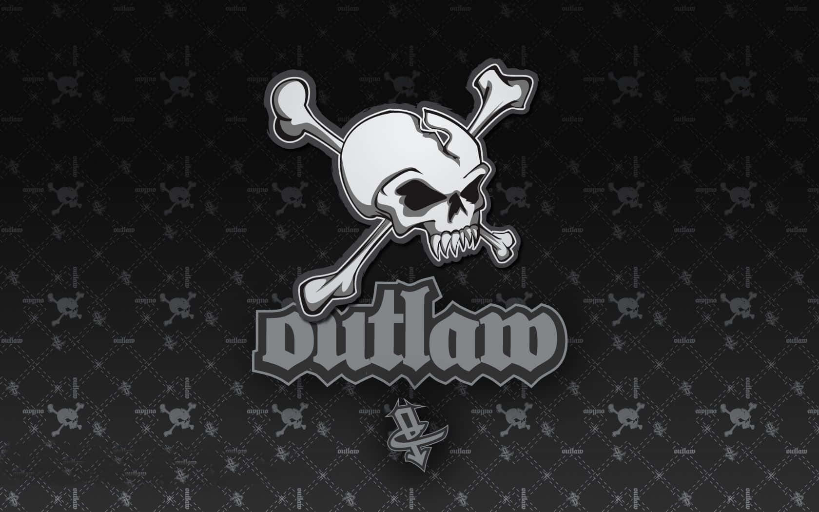 Outlaw Skull Logo Grey Background