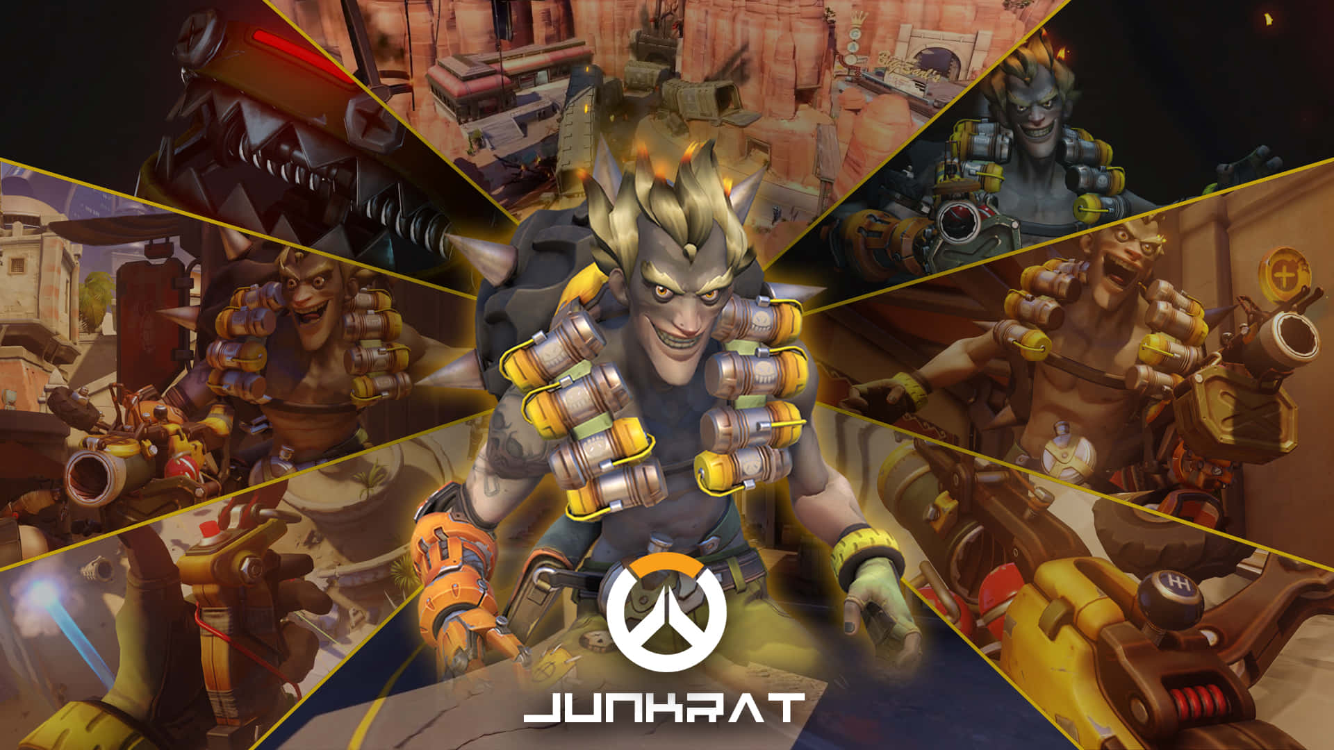 Outlaw Technician Junkrat Outwits Enemies In Overwatch Background
