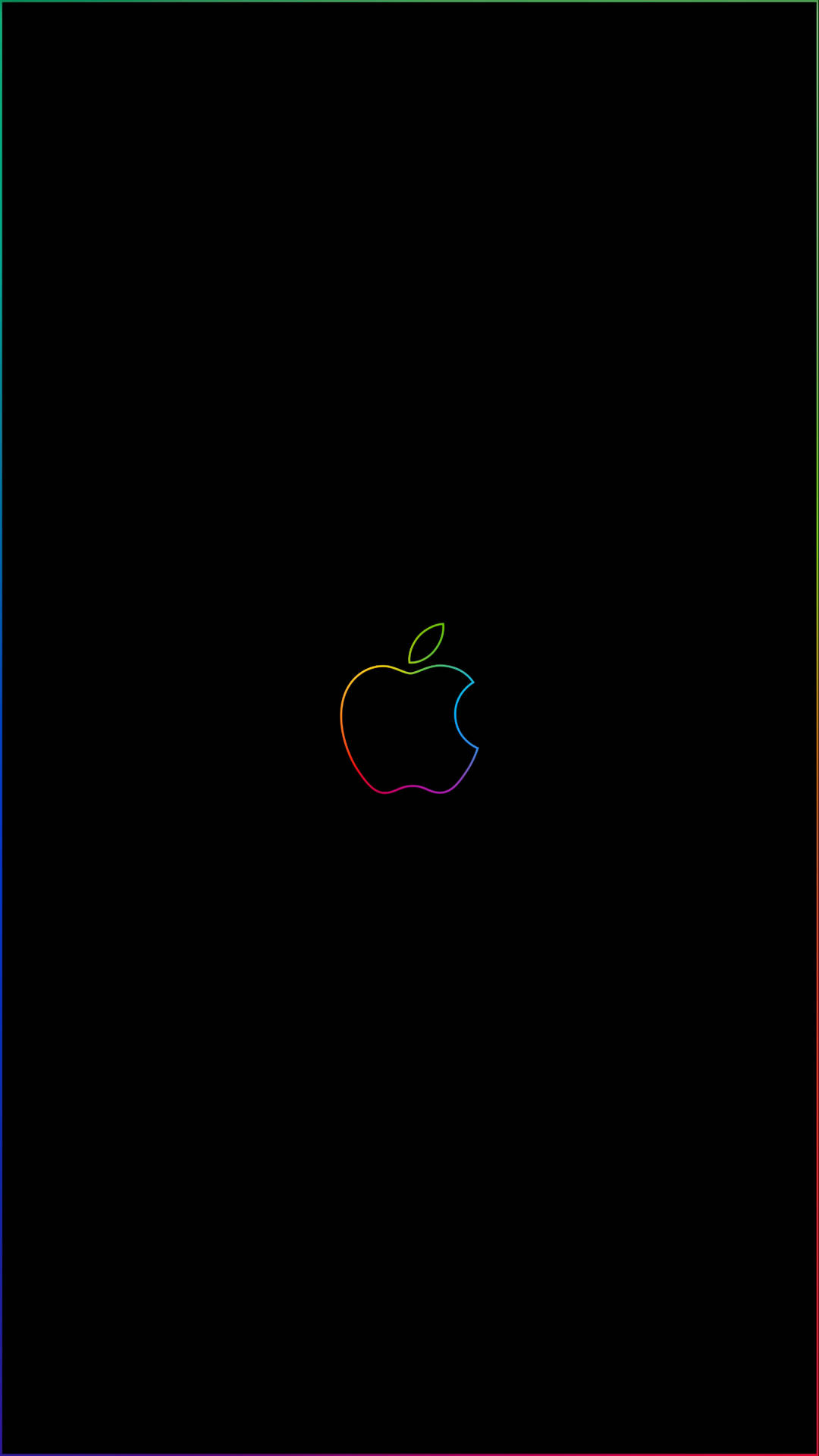 Outline Apple Logo Rainbow