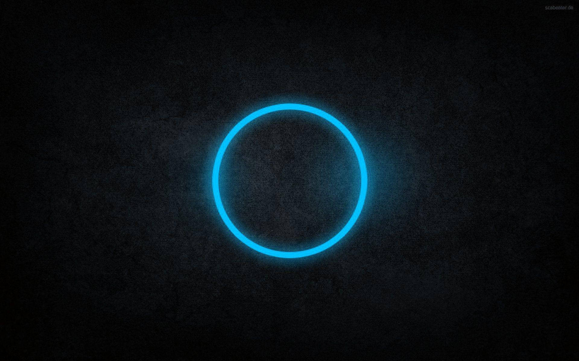 Outline Blue Neon Circle Background