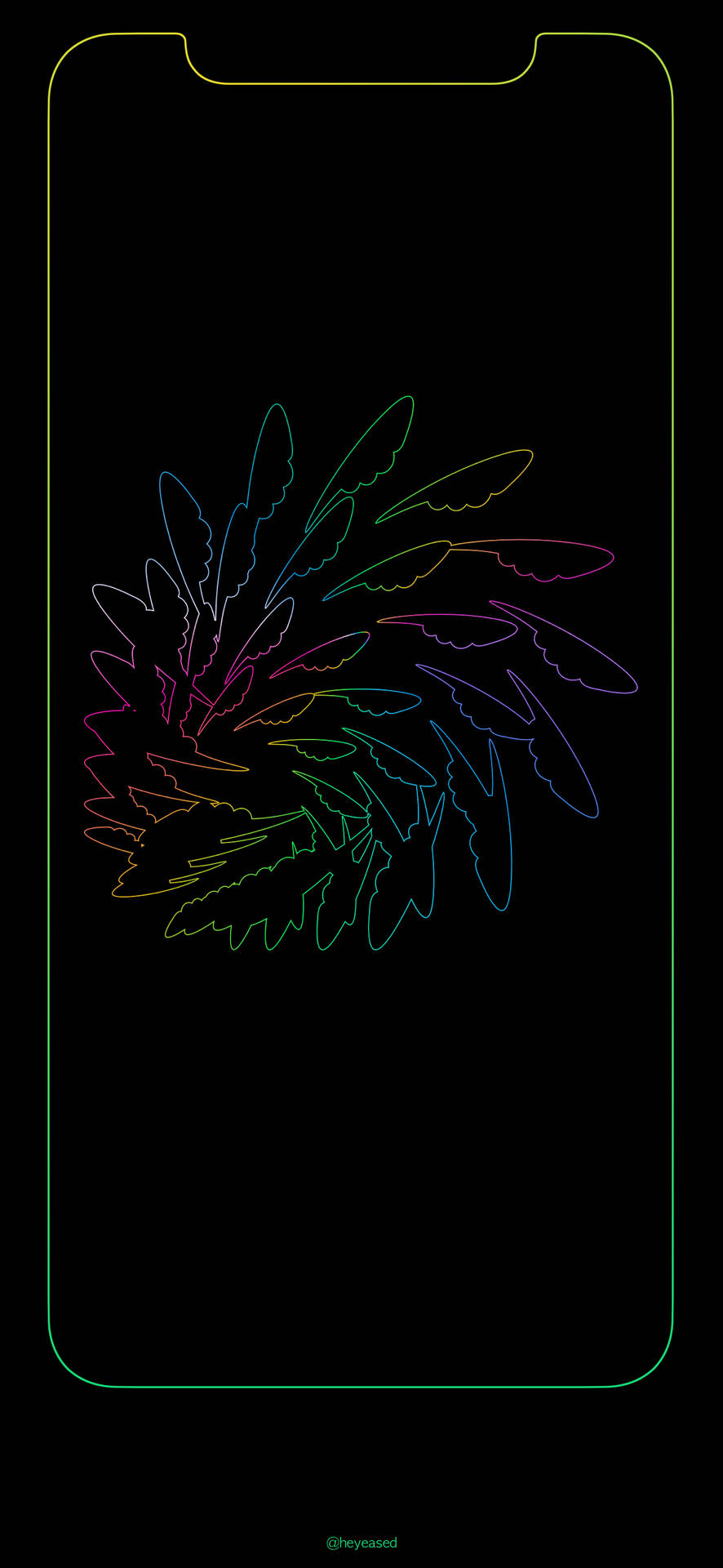 Outline Iphone Screen Gradient Rainbow