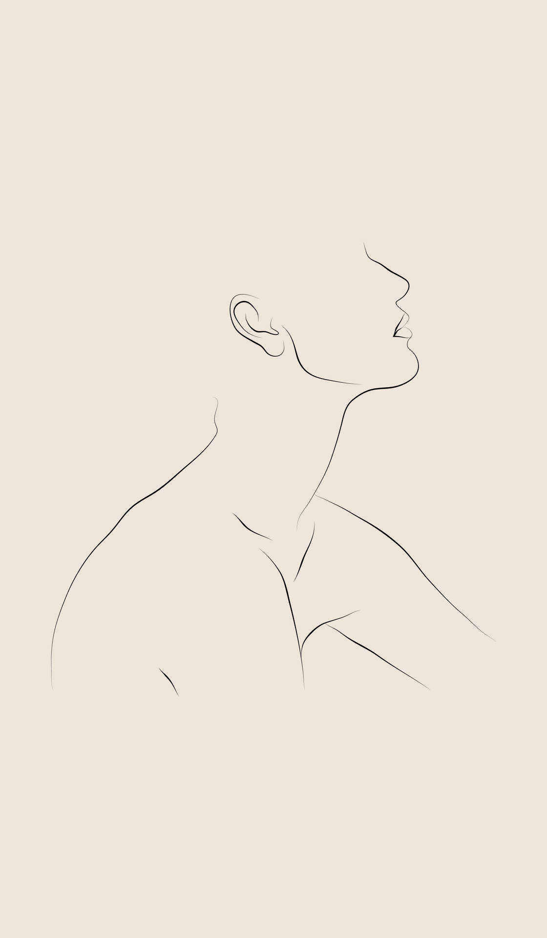 Outline Naked Art Portrait