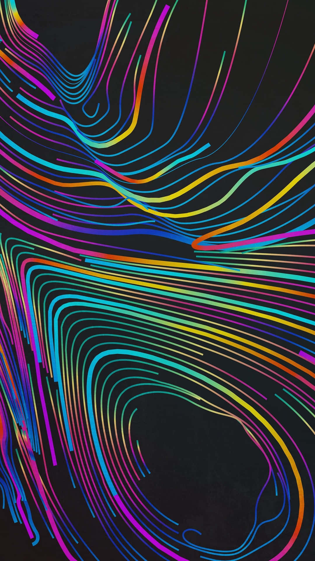 Outline With Aesthetic Rainbow Mobile Background