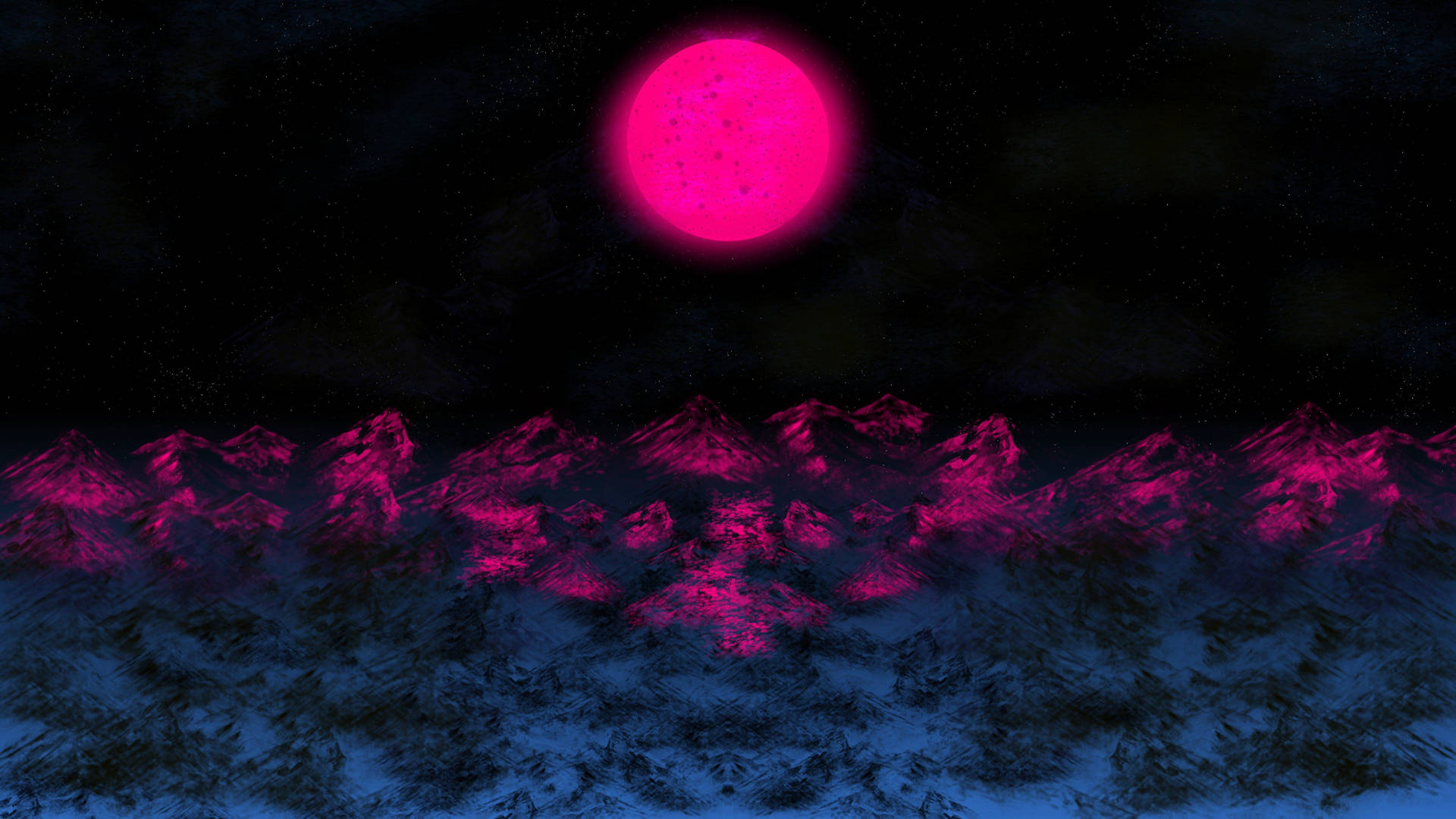 Outrun Forest Fanart Background
