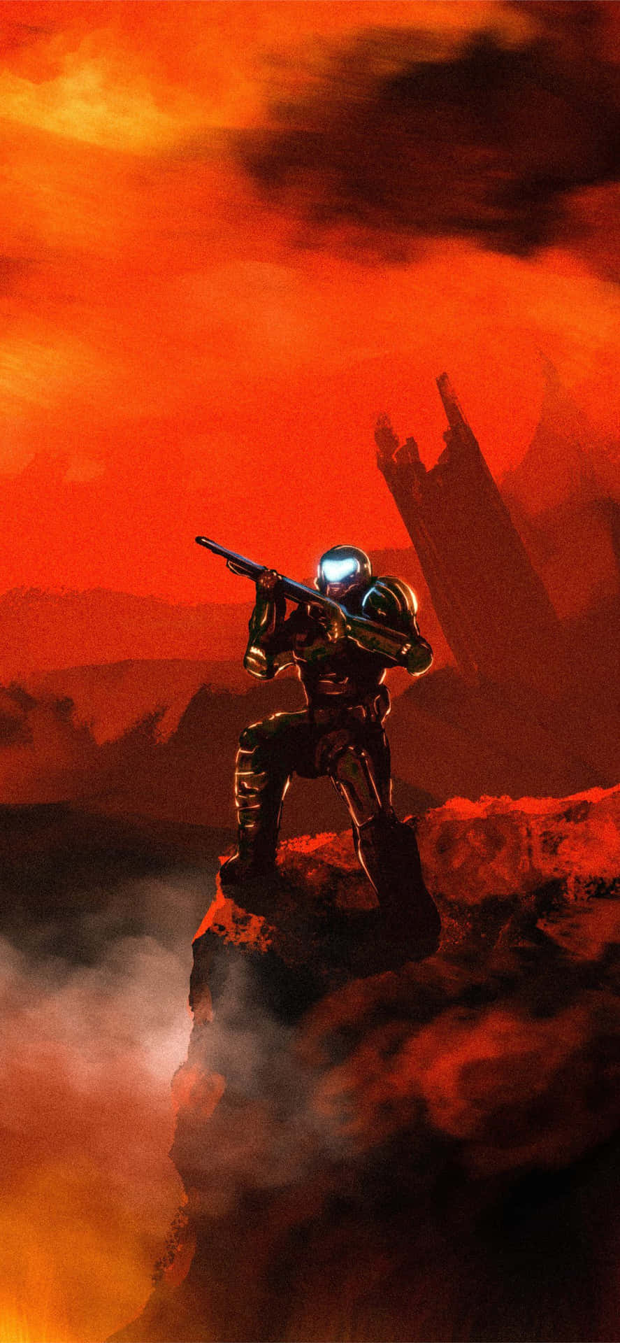 Outrun The Demons On The New Doom Iphone Background