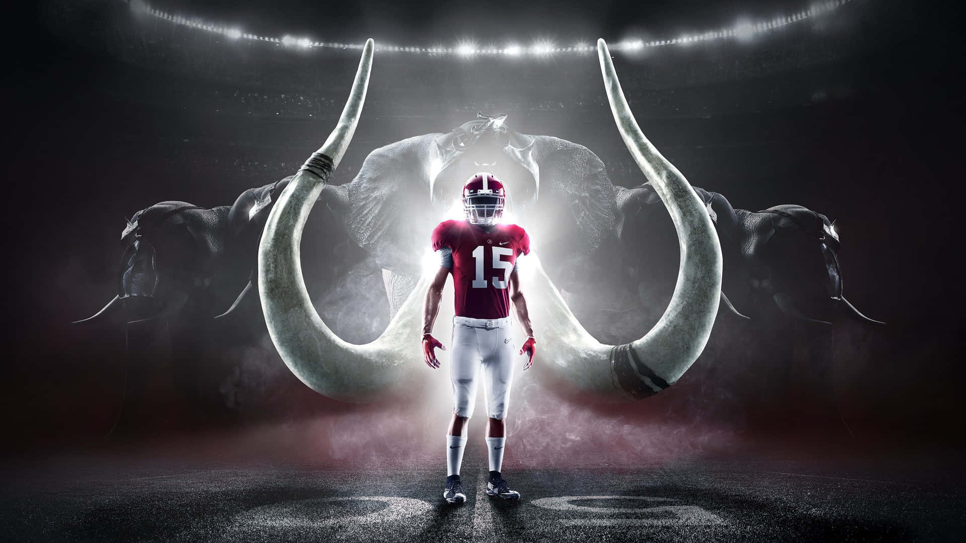 Outstanding Alabama Football Team Player Graphic Art Background