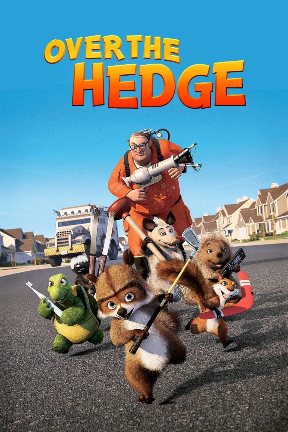 Over The Hedge Characters With Tools Poster Background