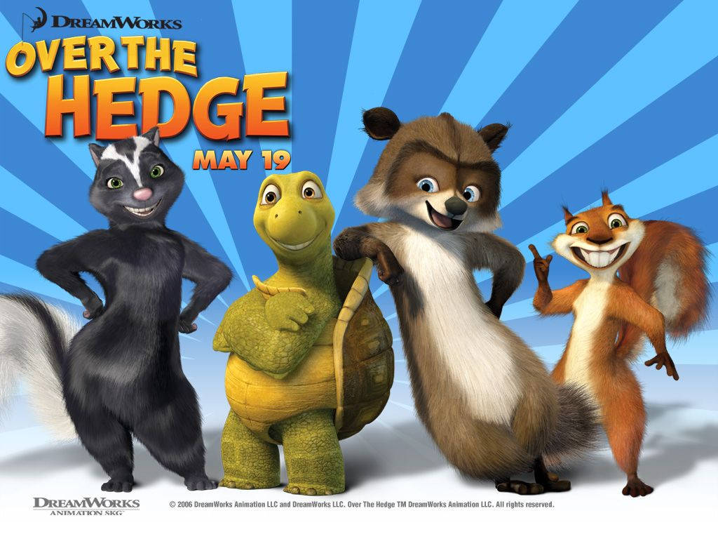 Over The Hedge Posing Poster Background