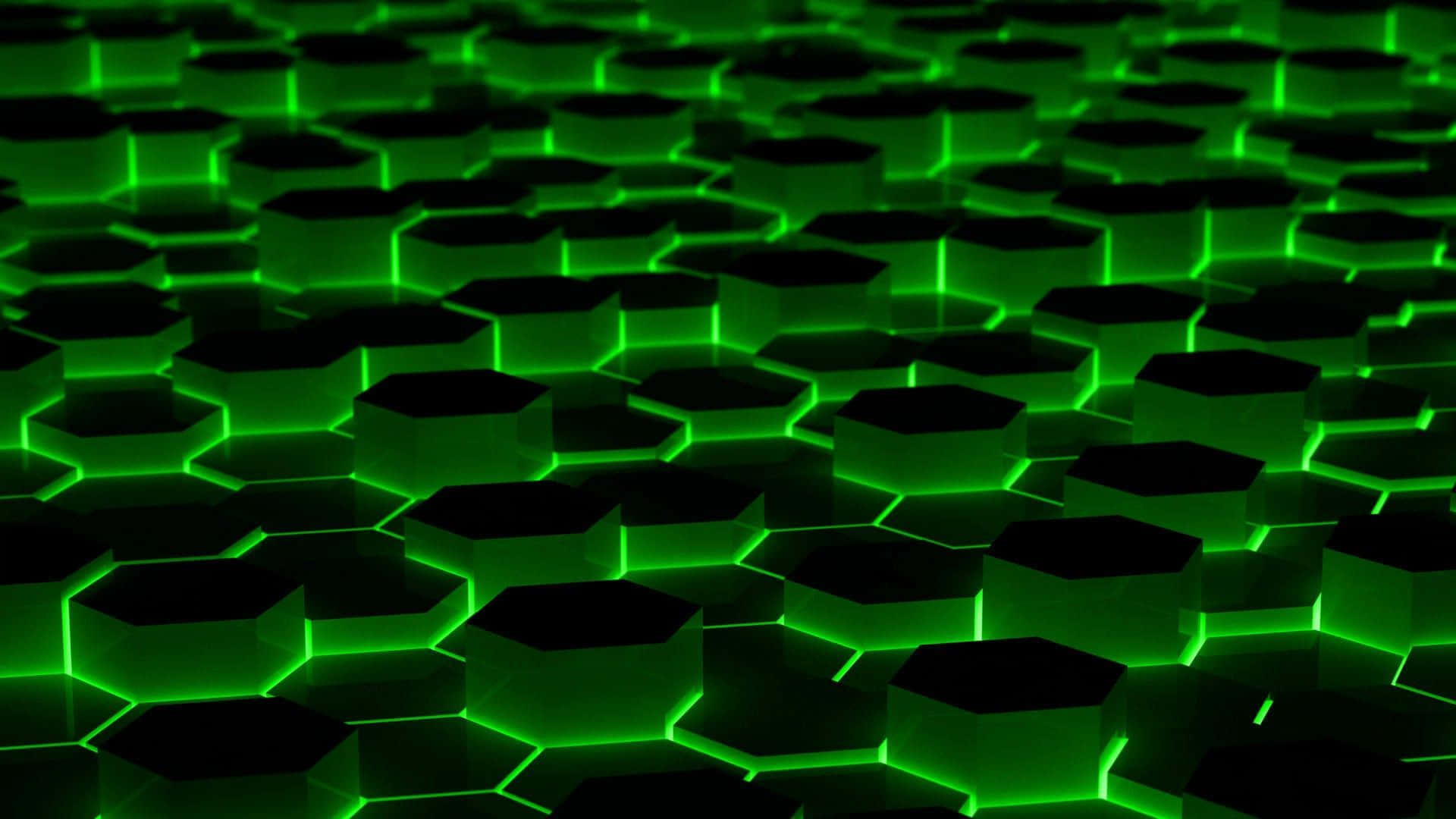 Overcome Virtual Obstacles With A Neon Green Aesthetic Desktop Computer. Background