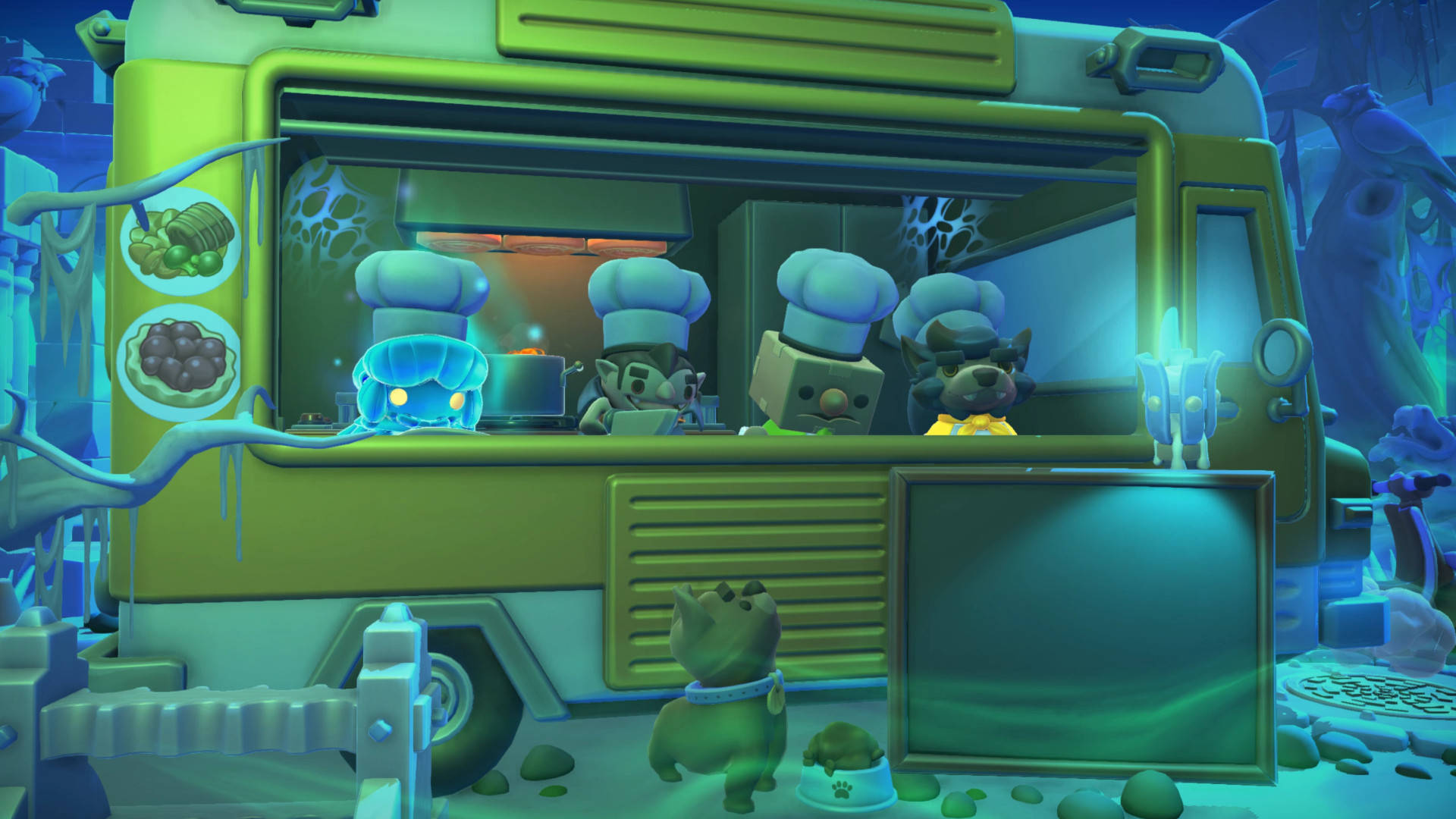 Overcooked Spooky Food Truck Background