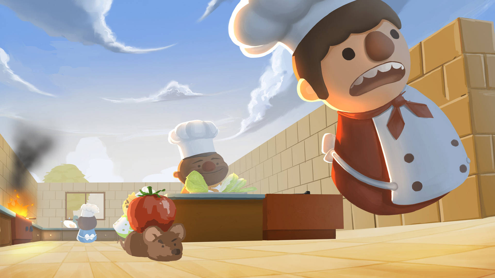 Overcooked White Male Chef Background