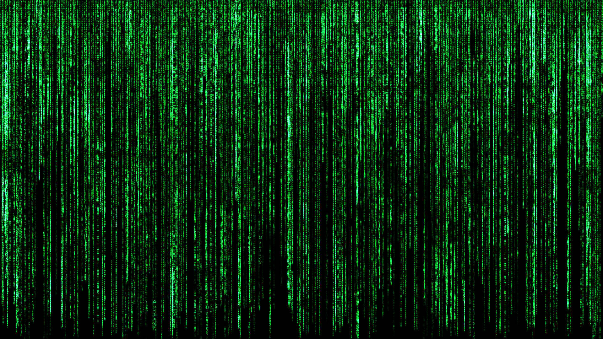 Overlapping Fine Neon Green Matrix Background