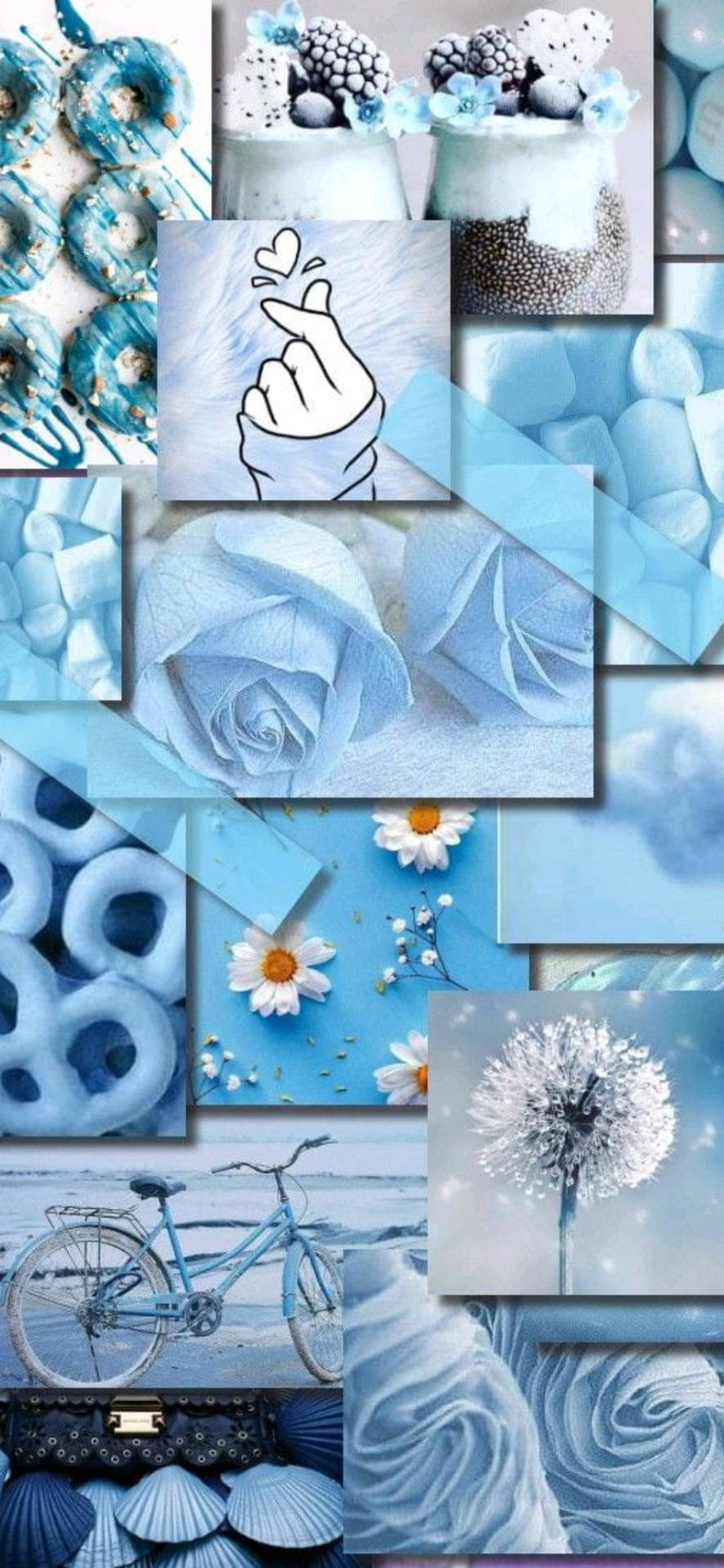 Overlayed Montage Light Blue Aesthetic Iphone Background