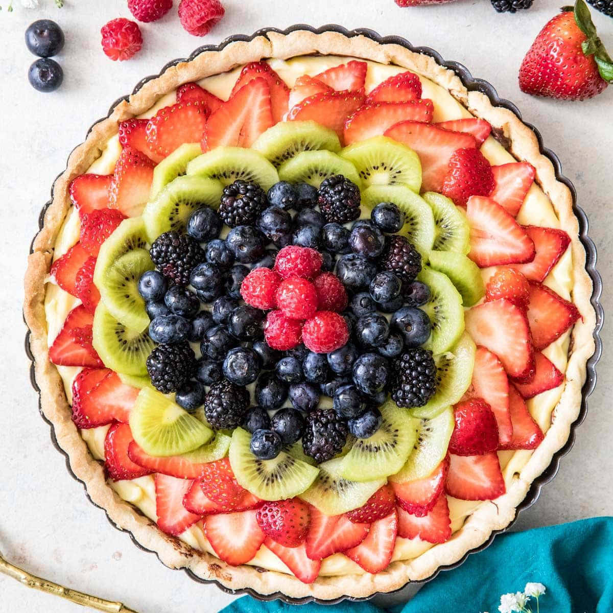 Overloaded Fruit Pie Tart Background