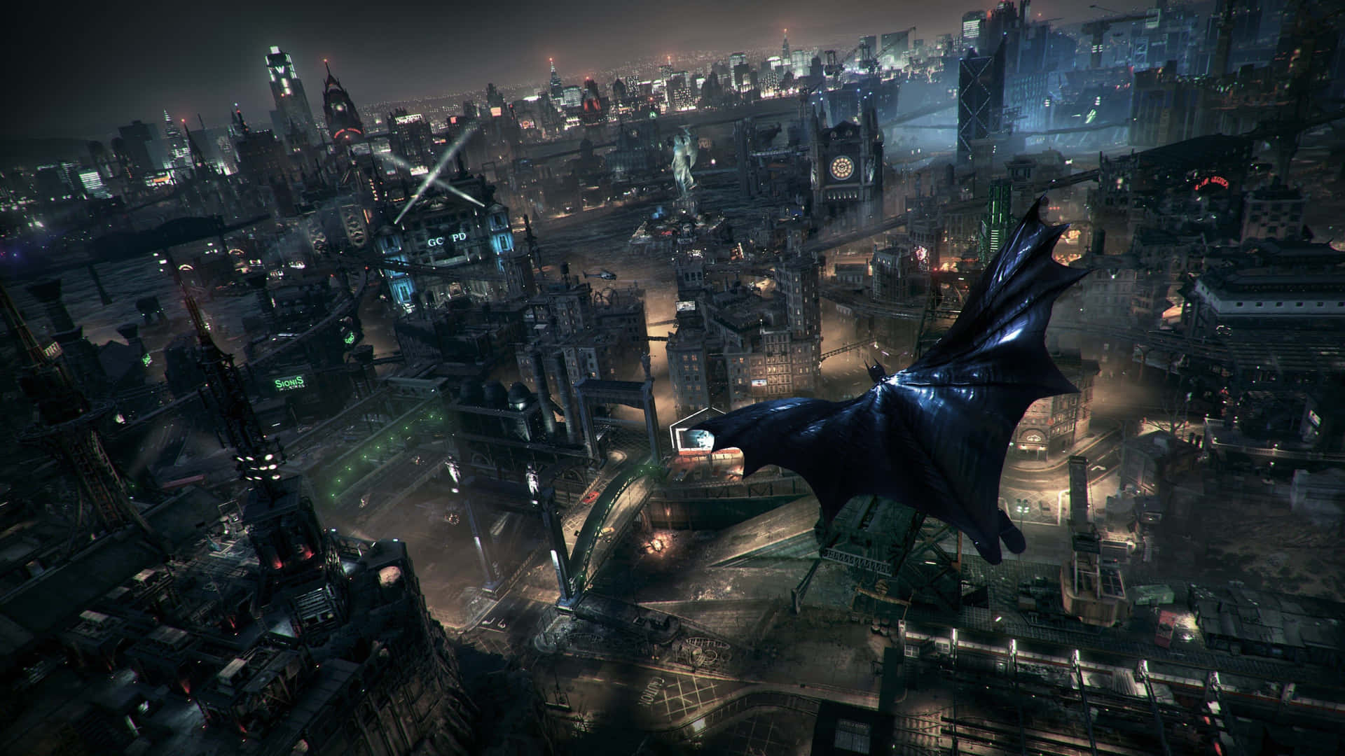 Overlook The City With Batman: Arkham Knight In 4k Background