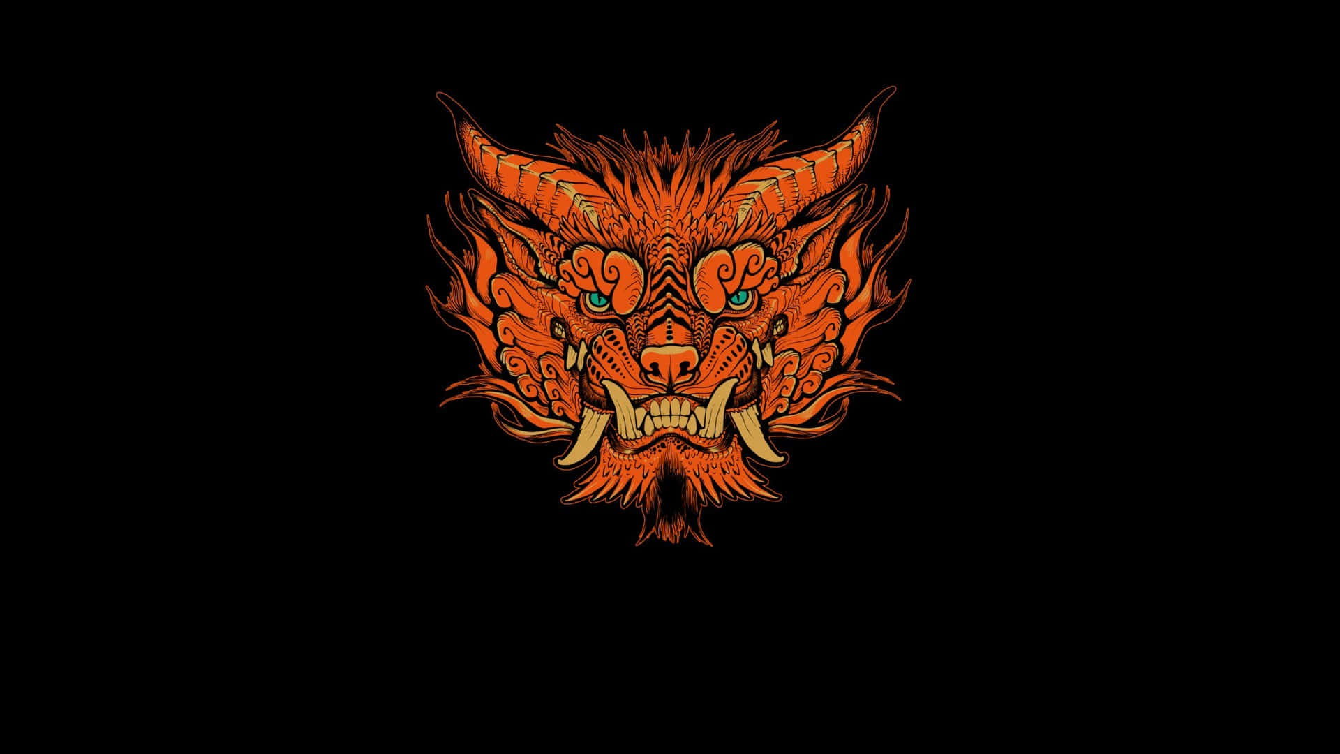 Overt Orange Dragon Background