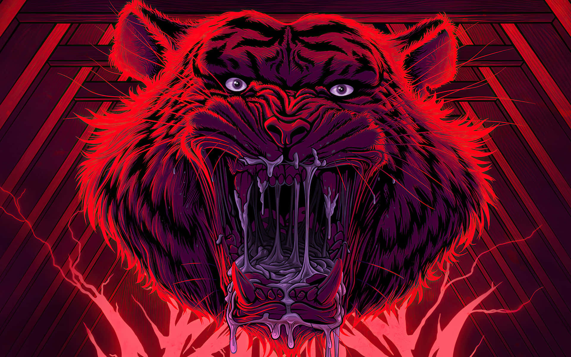 Overt Red Tiger Background